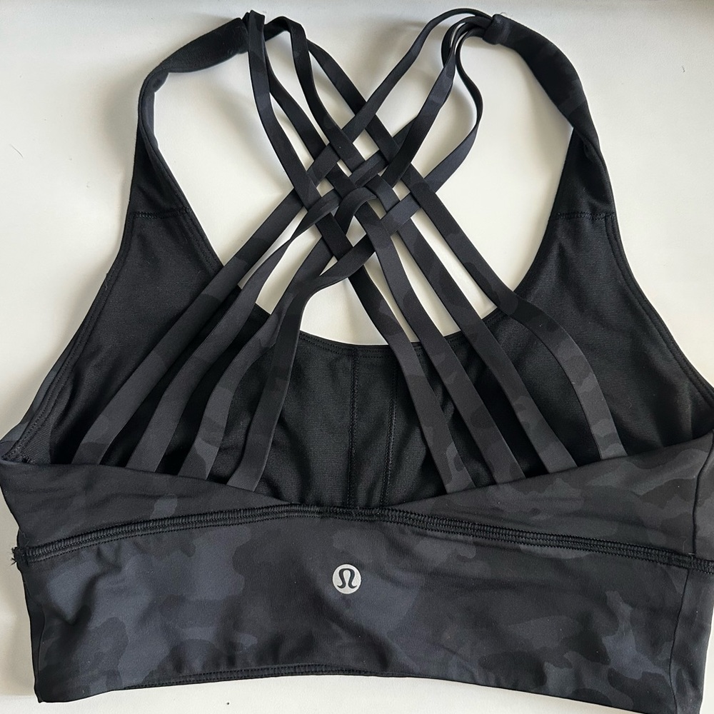Lululemon Free To Be Moved Sports Bra - Incognito Camo Multi Grey - Size 6